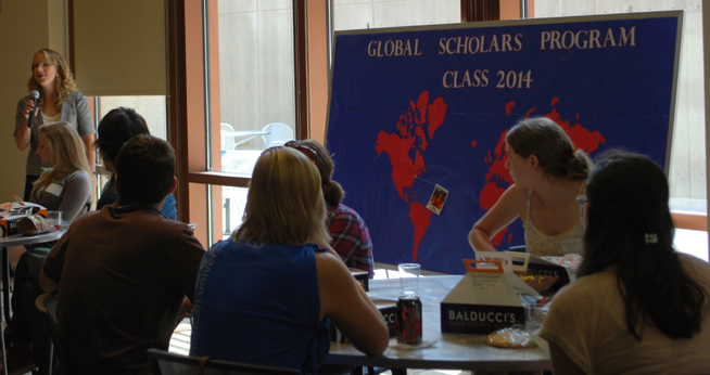 SIS Global Scholars 3-Year BA Program students at orientation.